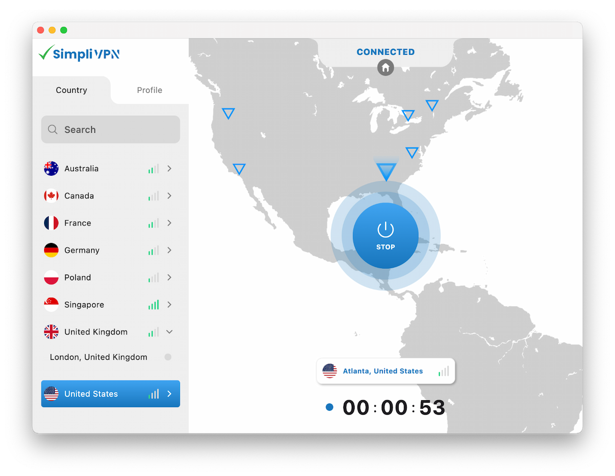 SimpliVPN Dashboard